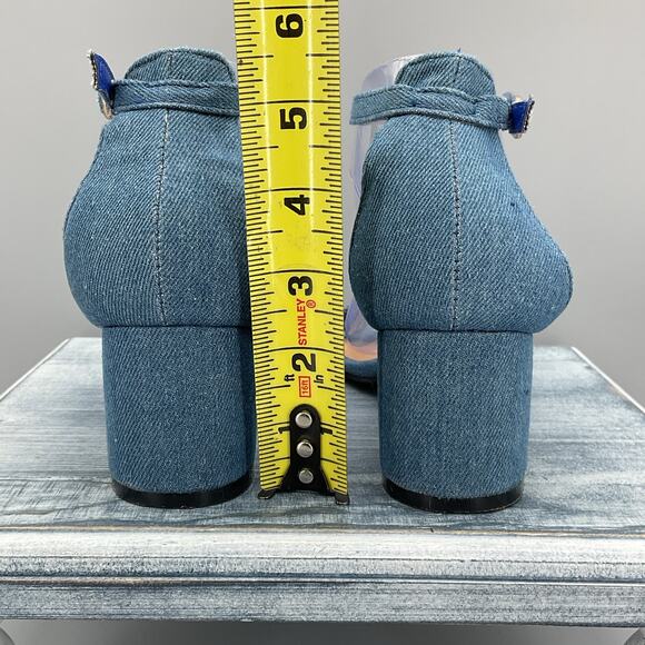 Charles Albert Women’s Block heel Denim Sandals Blue Size 7 - Picture 4 of 10